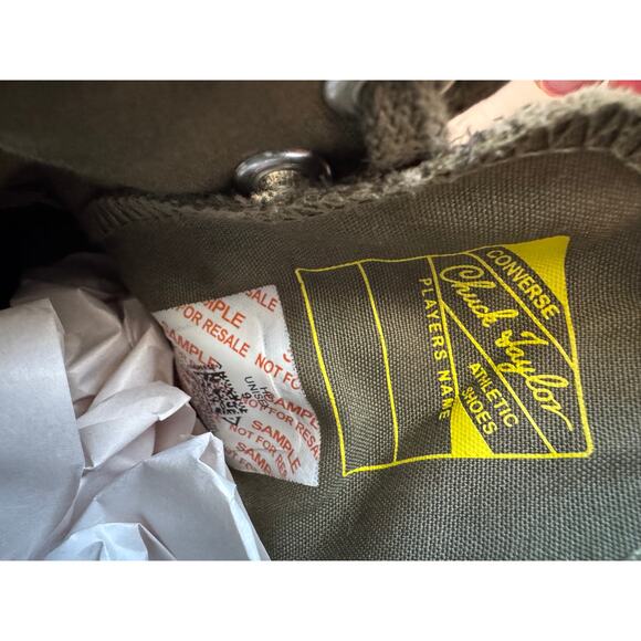 Converse Chuck Taylor All Star Sample Green Woven Low Top Sneakers M-9 W-11 - Picture 9 of 10